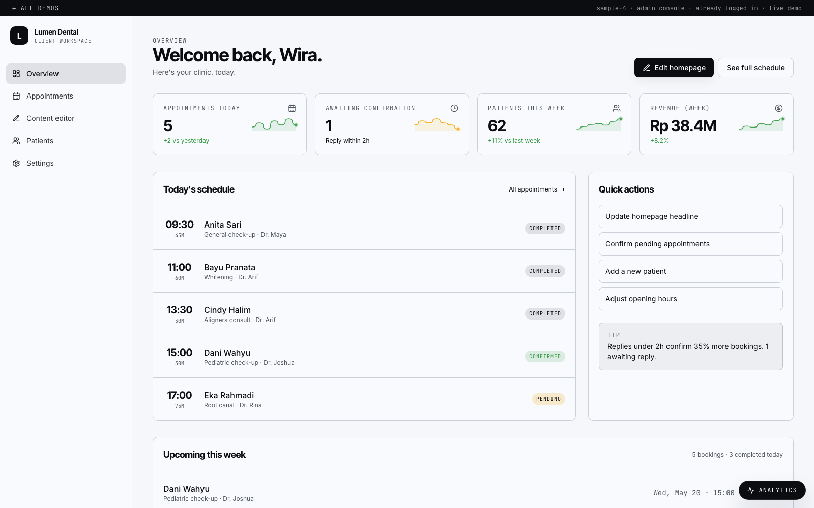 Client Console preview